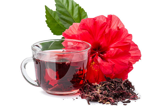 Red flower and hibiscus hot tea