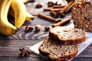 banana bread with a cinnamon