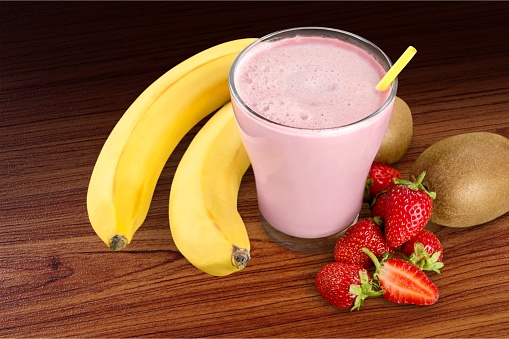 Banana smoothie strawberry strawberry smoothie milk shake milk drink cream